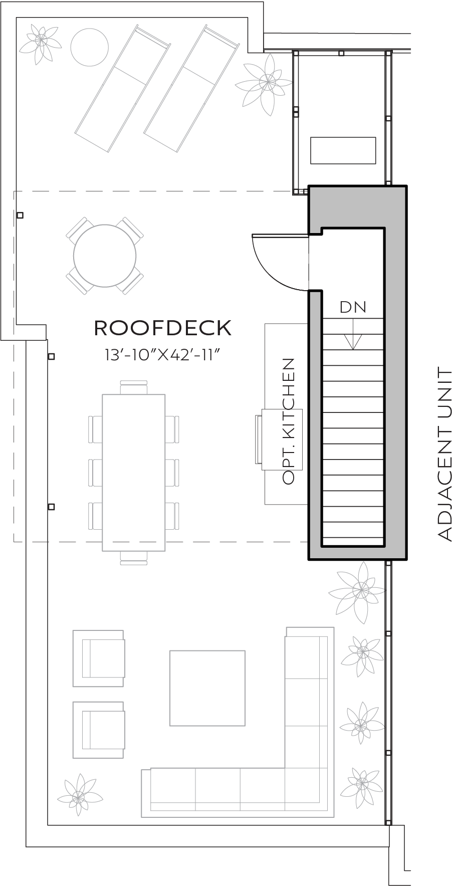 2051 26th A floor plan - Roof Deck