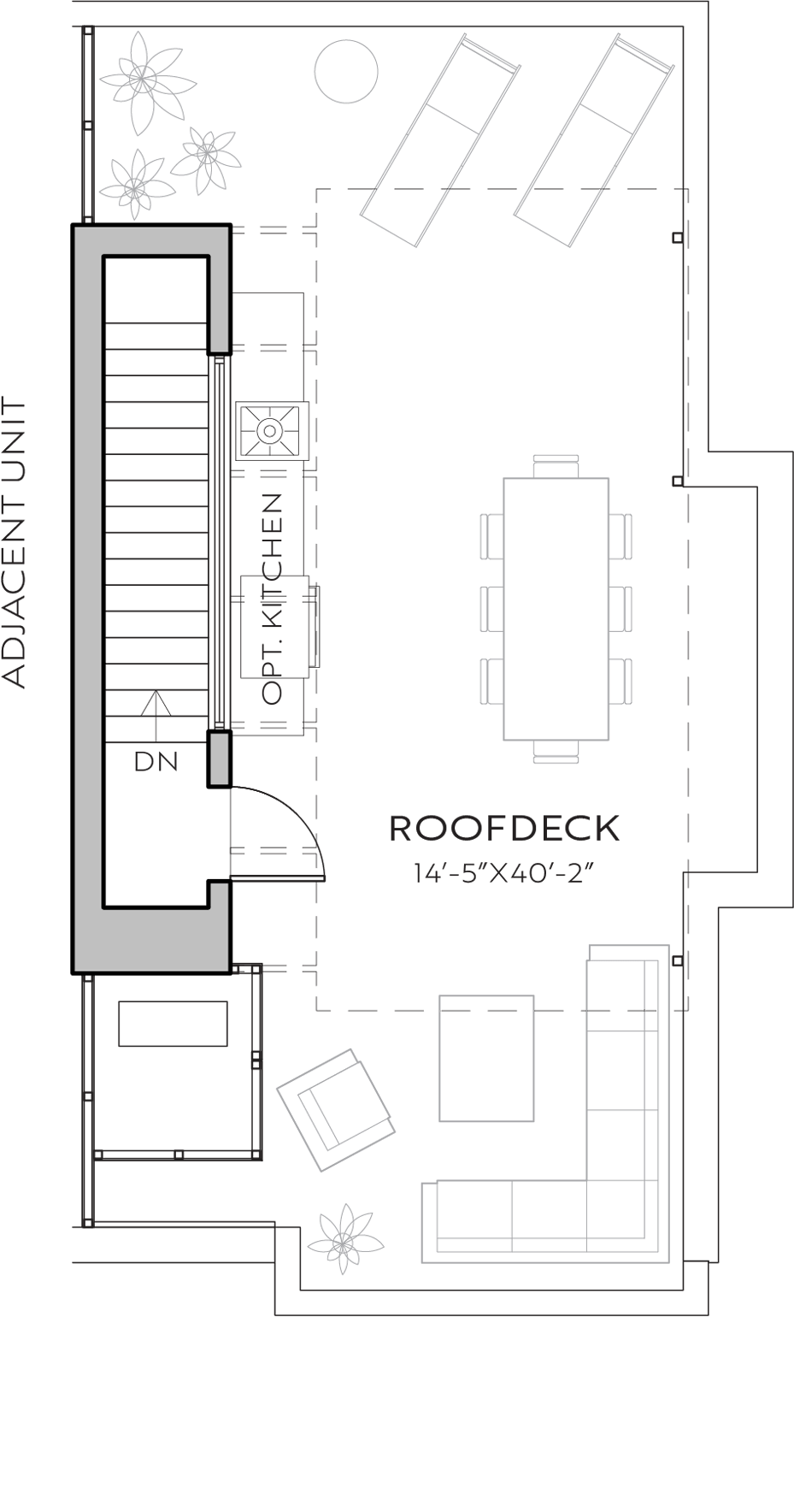 2540 Spruce H floor plan - Roof Deck