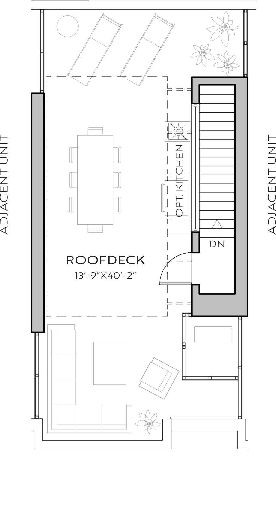 2540 Spruce B floor plan - Roof deck