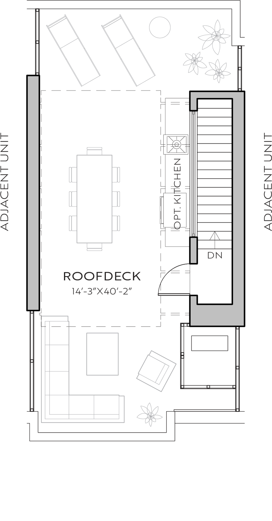 2540 Spruce B floor plan - Roof deck