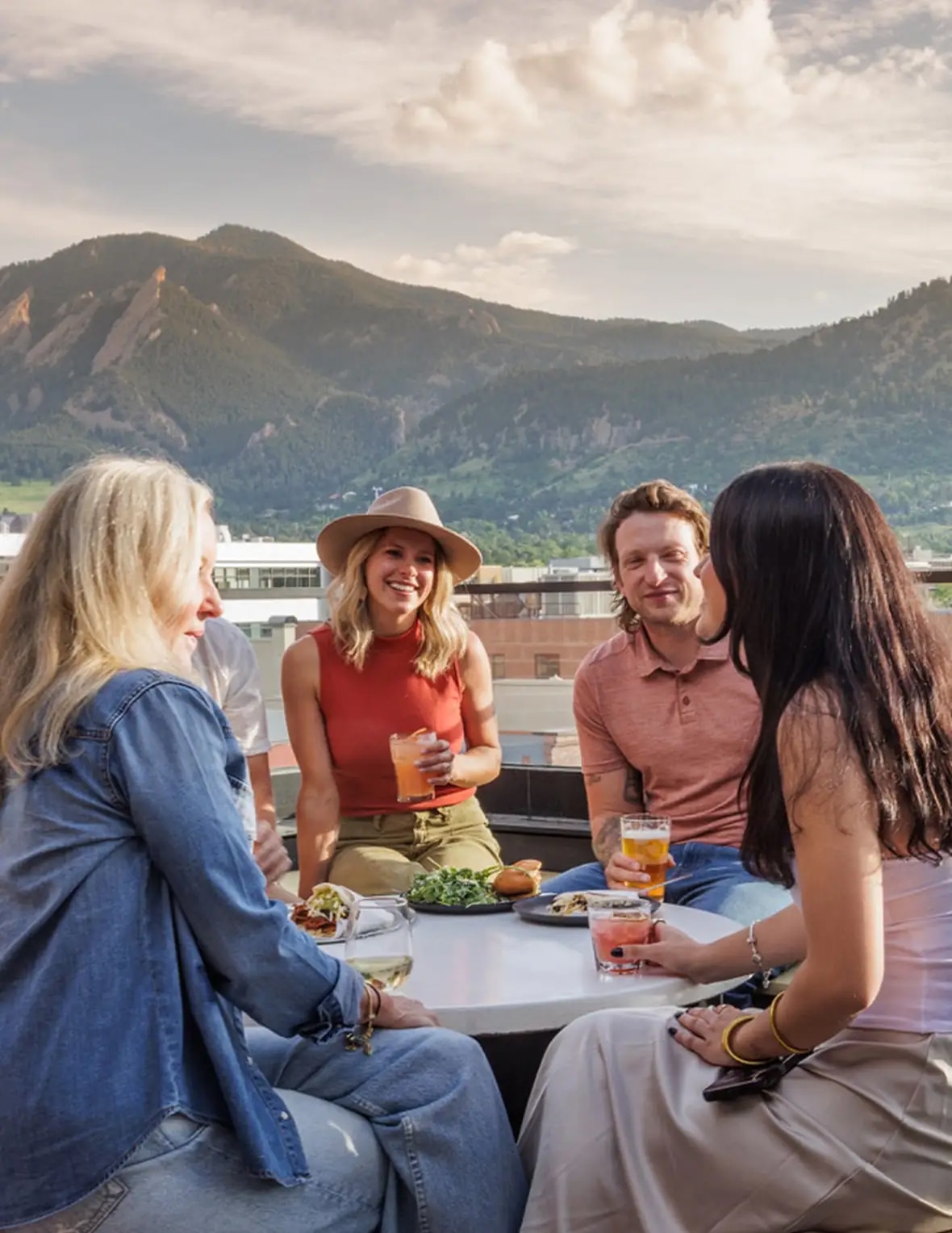 Friends enjoying happy hour near Picea residences